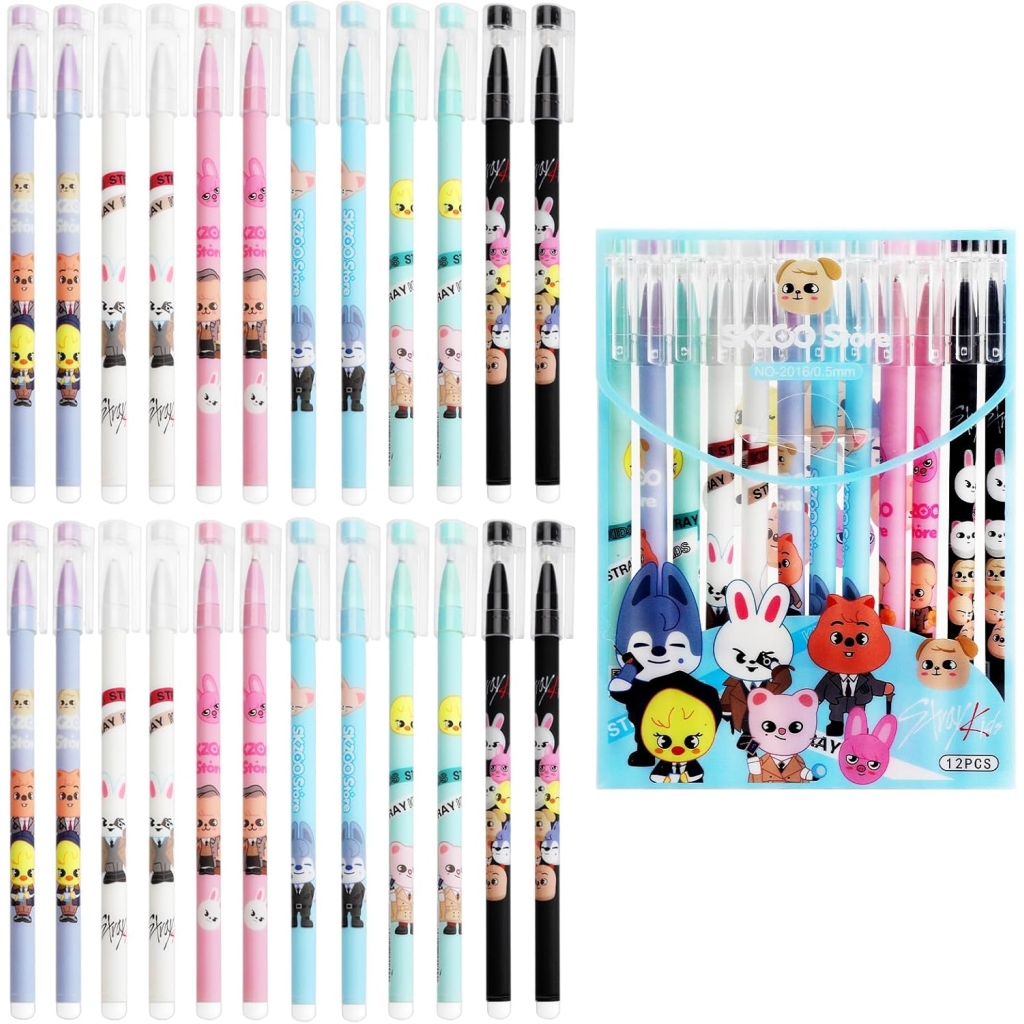 Stylos Kawaii Animaux - 24 Pcs Stray Kids Merch