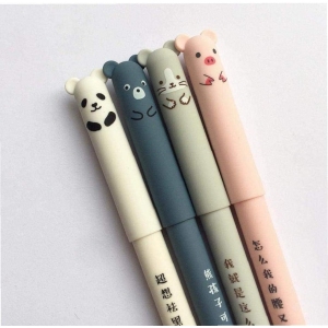 Stylos Kawaii Animaux Effaçables - 4 pièces