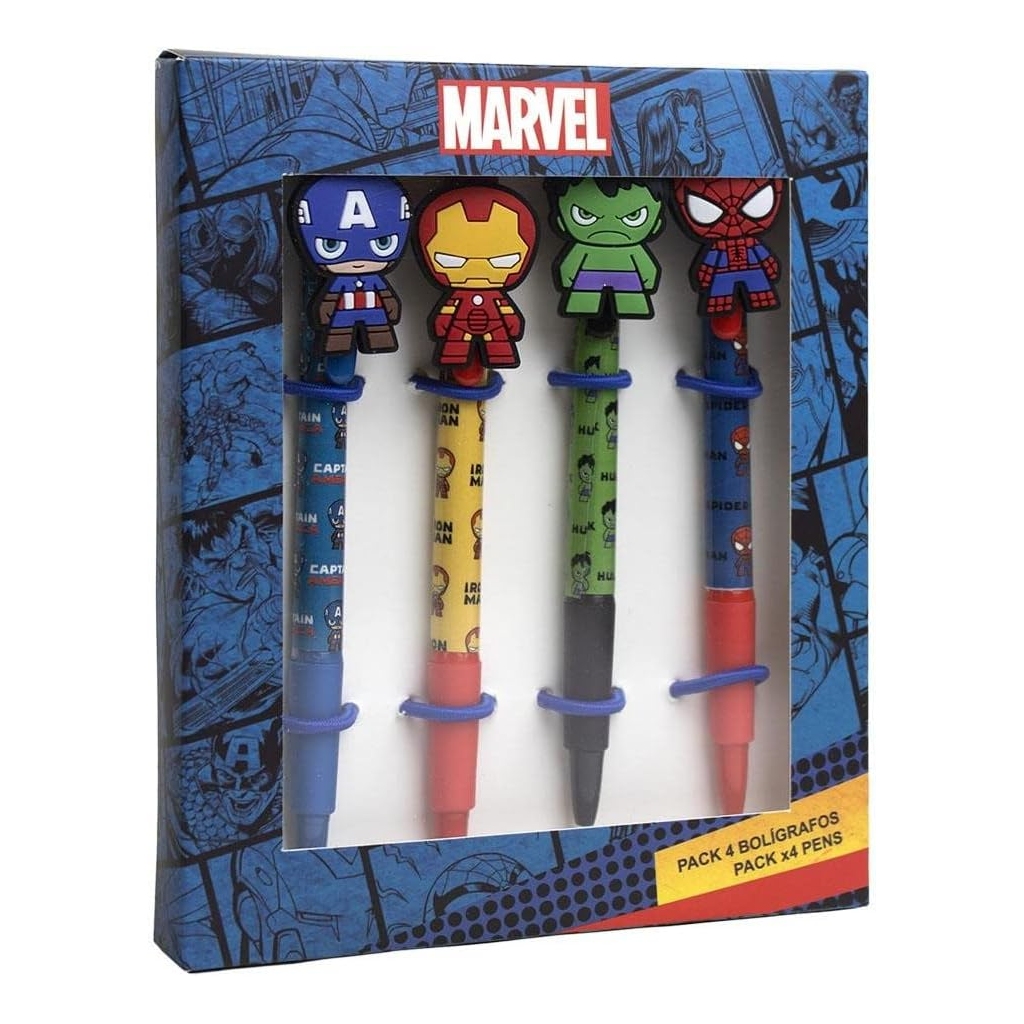 Stylos Marvel Multicouleur - Ensemble 4 Pièces