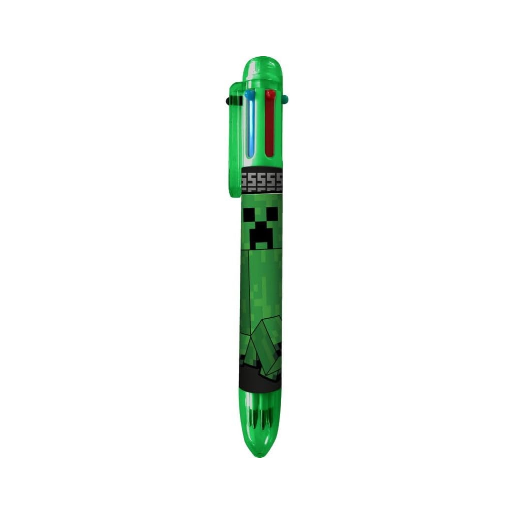 Stylos Minecraft Rétractables 6 en 1 Arc-en-Ciel