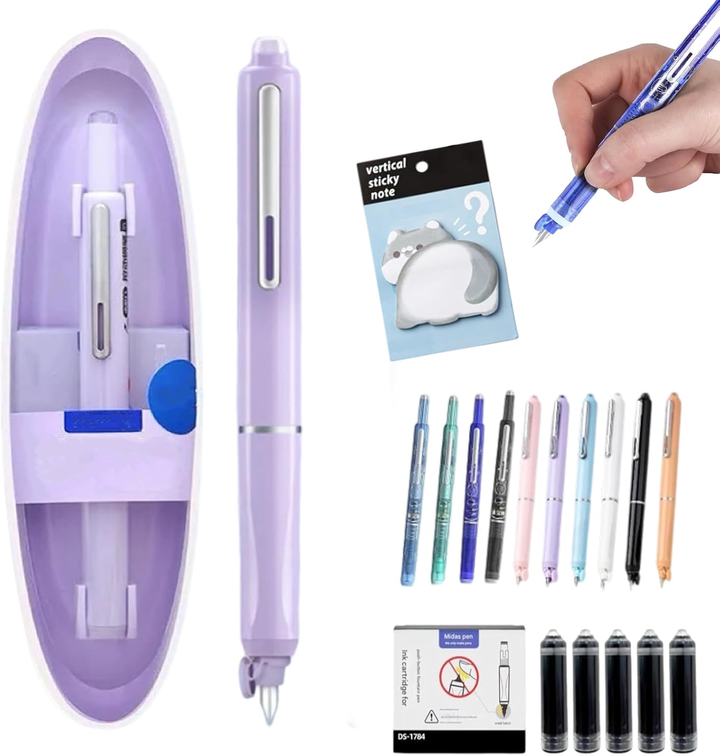 Stylos Plume Rétractables Refill 0.38mm - 5 Cartouches