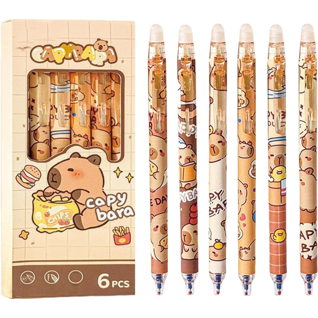 Lot de 6 Stylos Effaçables à mines rétractables