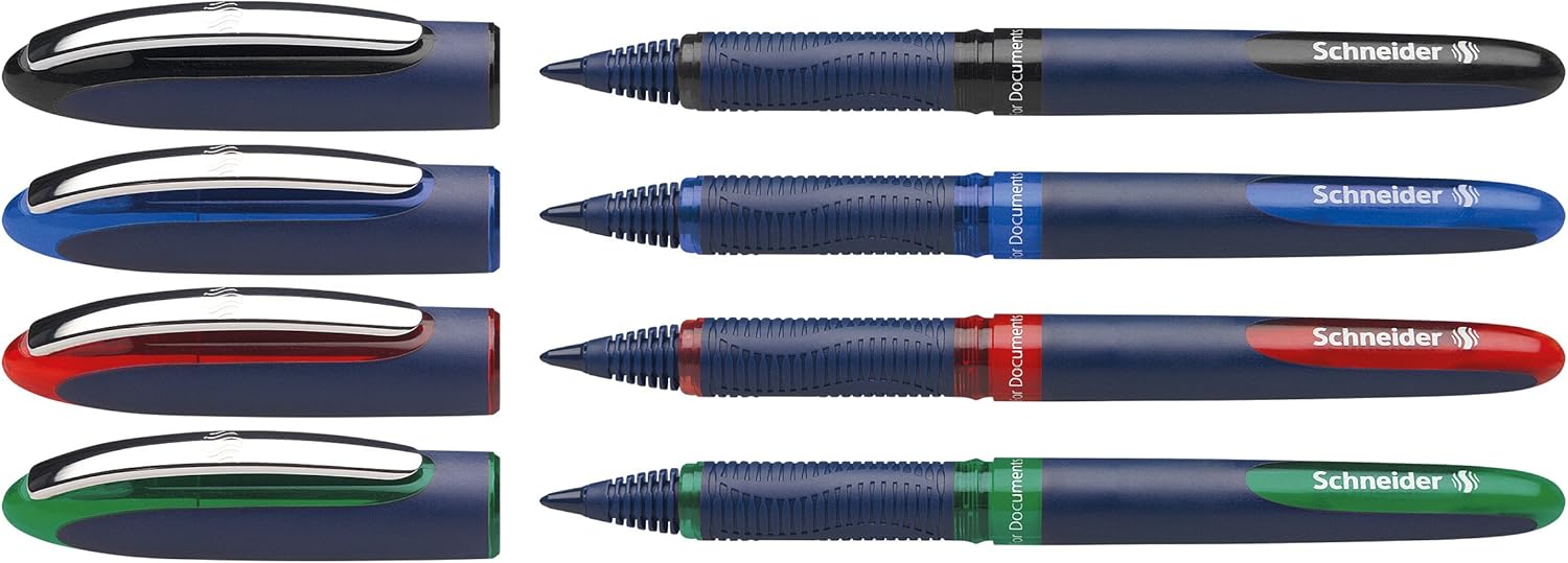 Stylos Roller Encre Liquide – Pochette de 4 Couleurs