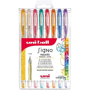 Stylos Rollers Pailletés Signo - 8 Couleurs Créatives