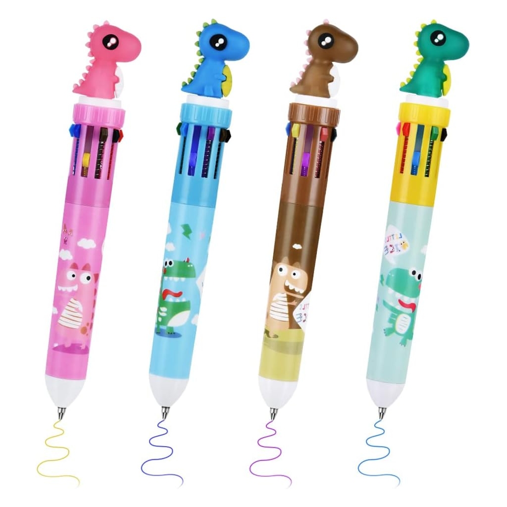 Stylos Roulants Multicolores Dinosaure – 4pcs