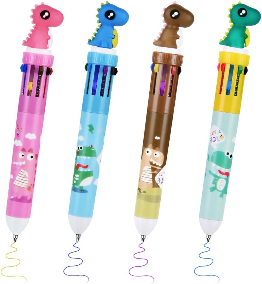 Stylos Roulants Multicolores Dinosaure – 4pcs