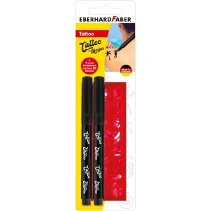 Stylos Tatouage Eberhard Faber - Set 2 Noirs + 4 Pochoirs