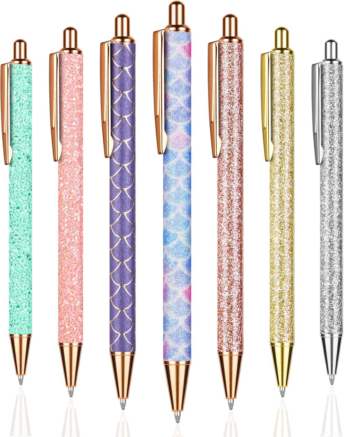 Stylos à Bille Métal 7PCS - Élégance & Brillance