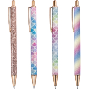 Stylos à Bille Métal Or Rose – 4 Pièces