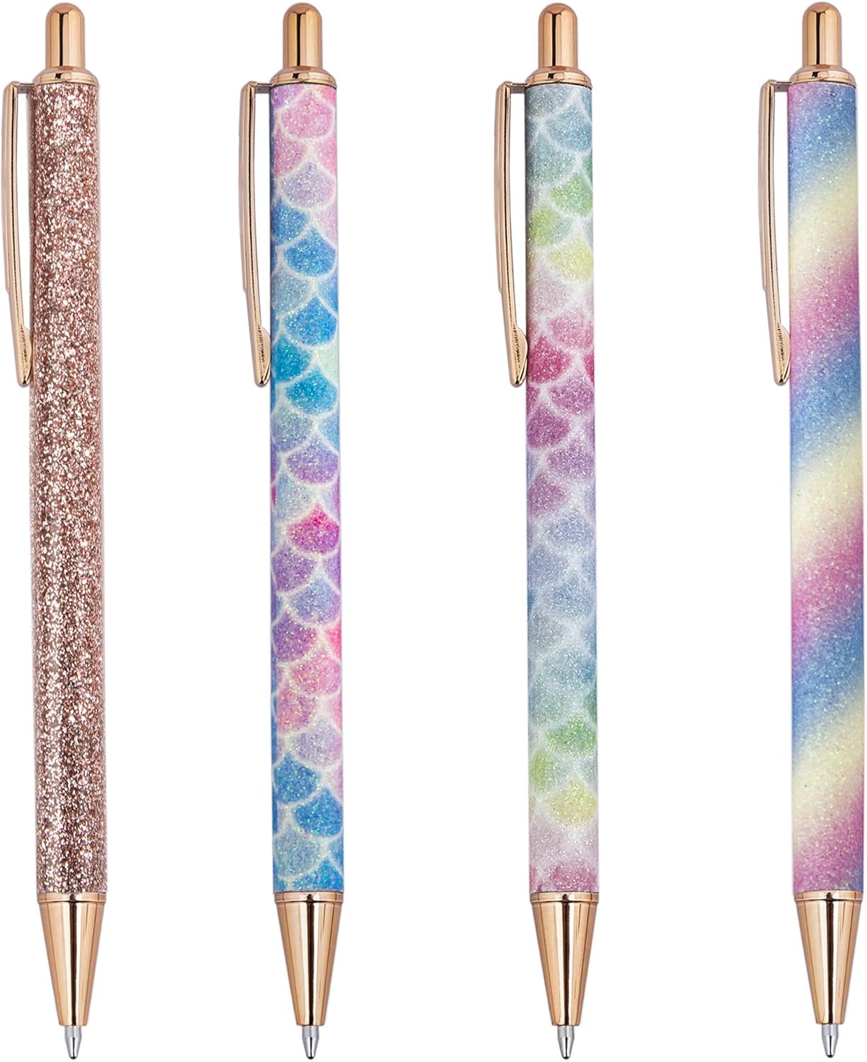 Stylos à Bille Métal Or Rose - 4 Pièces