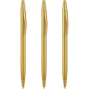 Stylos à Bille Métalliques Dorés - Lot de 3