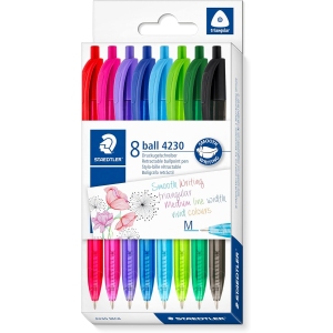 Stylos à Bille Rétractables Assortis - Lot de 8