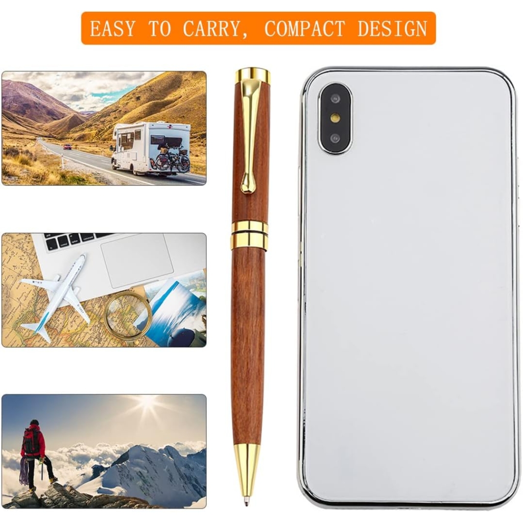 Stylos à Bille en Bois Avec Recharges