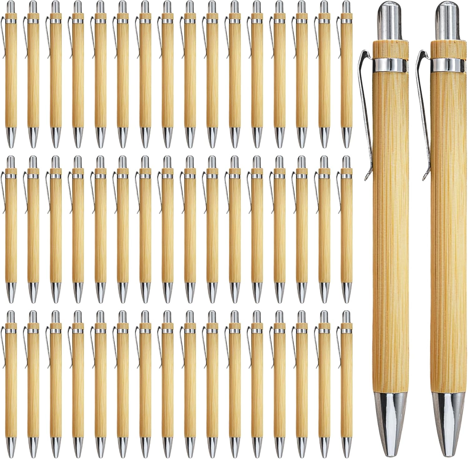 Stylos à Bille en Bois de Bambou - Lot de 50