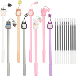 Stylos à Encre Gel Animaux – 8 Pièces avec Recharges