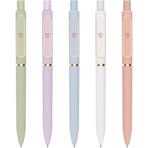 Stylos à Encre Gel Rétractables - Lot de 5 Cœurs