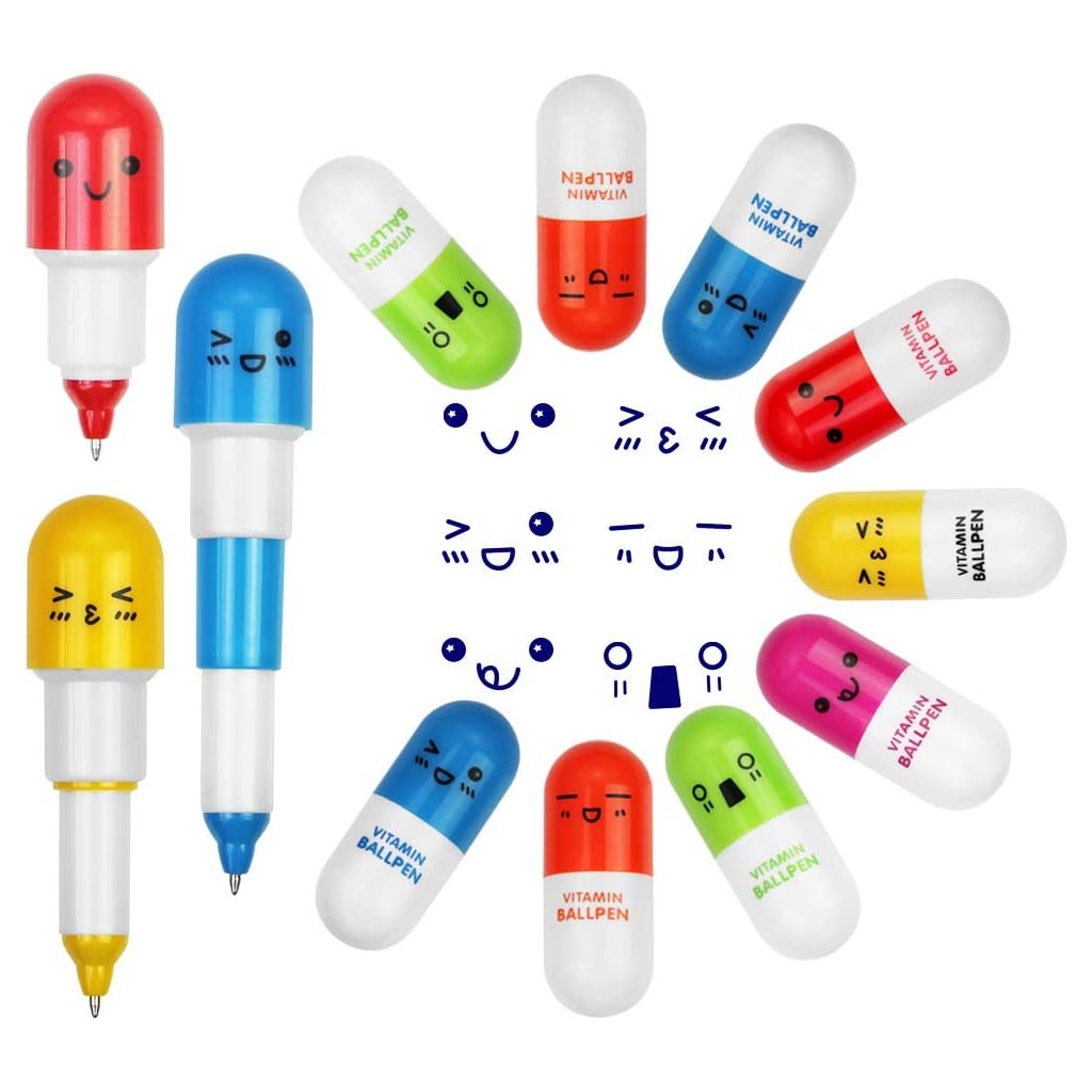 Stylos à Pilule Multicolores - 24 Pcs Retractable