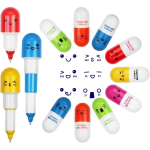 Stylos à Pilule Multicolores - 24 Pcs Retractable