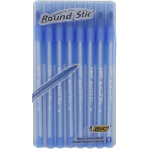 Stylos à bille bleus - 1 mm, 8 pièces