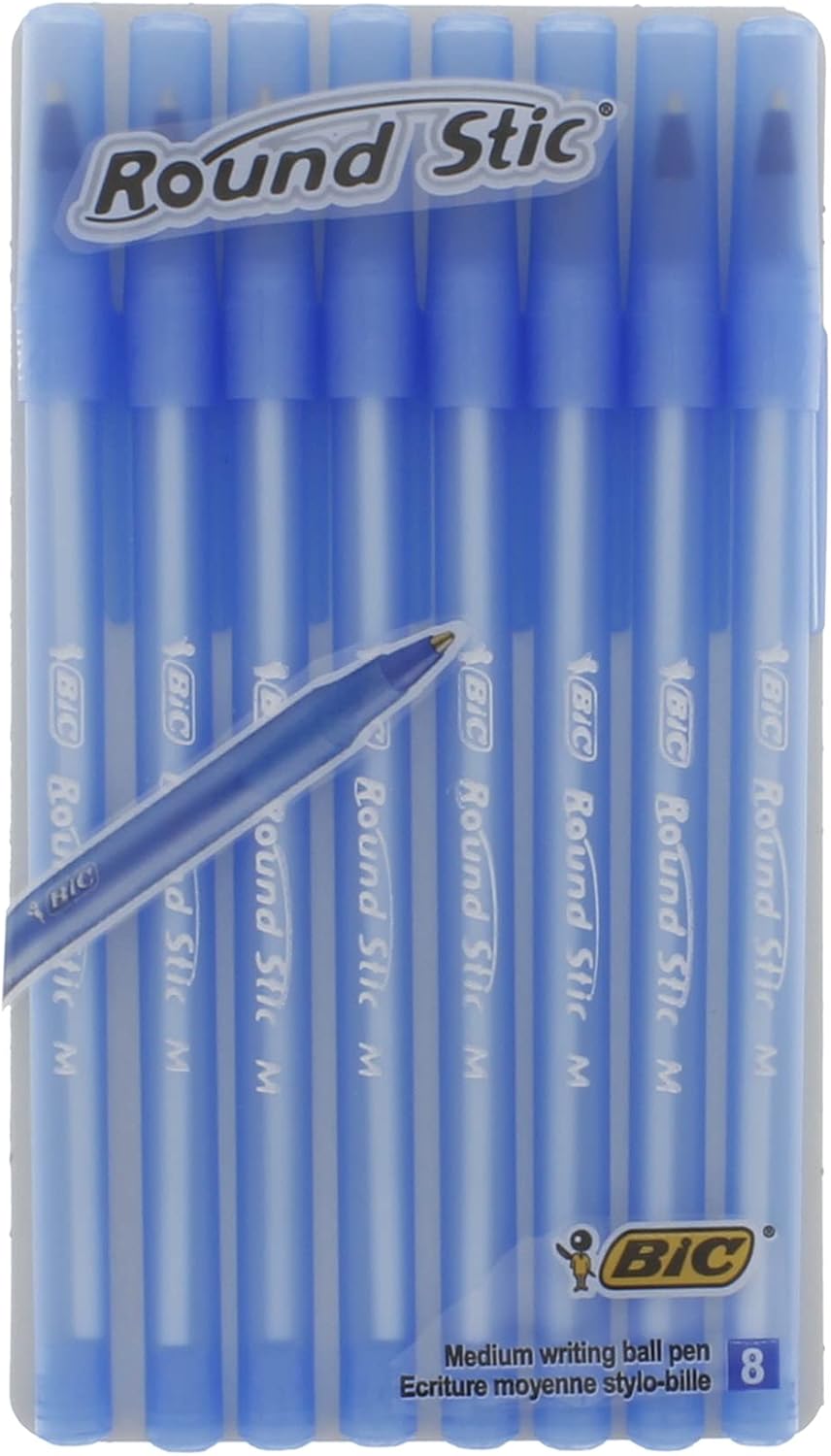 Stylos à bille bleus - 1 mm, 8 pièces