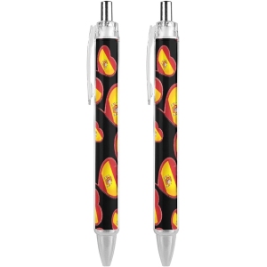 Stylos à bille drapeau espagnol – Lot de 2