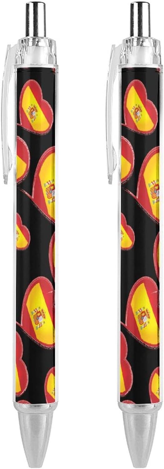 Stylos à bille drapeau espagnol - Lot de 2