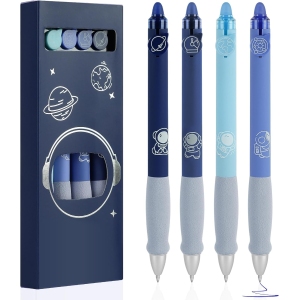 Stylos à bille effaçables OFFCUP - Lot de 4 Bleu