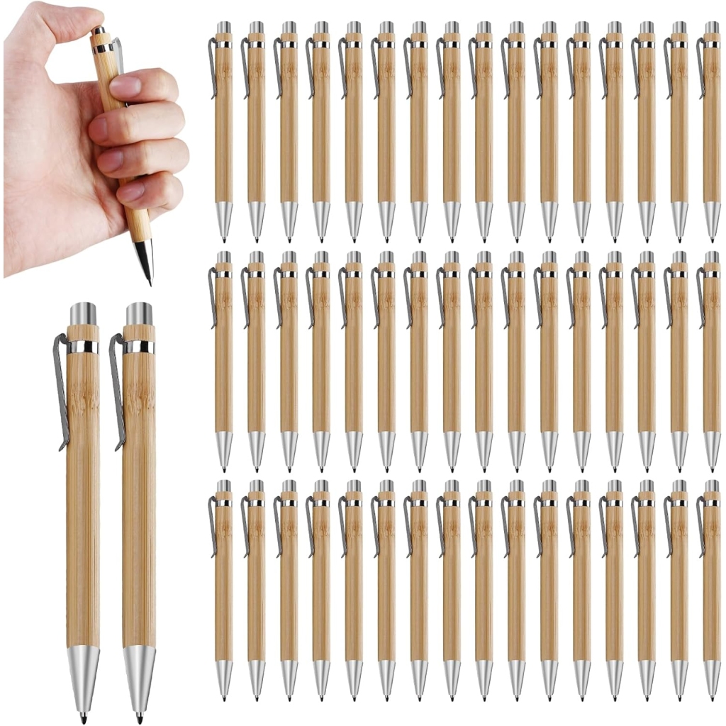 Stylos à bille en bois - Lot de 50 stylos personnalisés