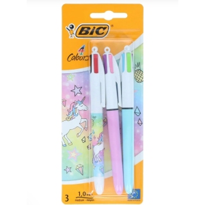 Stylos à bille licorne - Lot de 3 couleurs