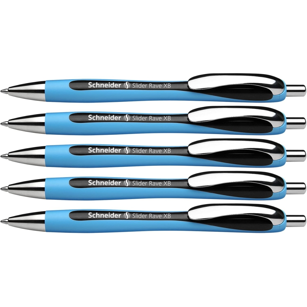 Stylos-bille rétractables Schneider Slider Rave - Lot de 5