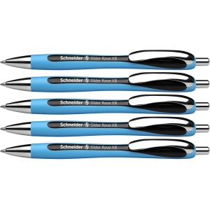 Stylos-bille rétractables Schneider Slider Rave – Lot de 5