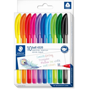Stylos-bille triangulaires STAEDTLER - 10 assortis