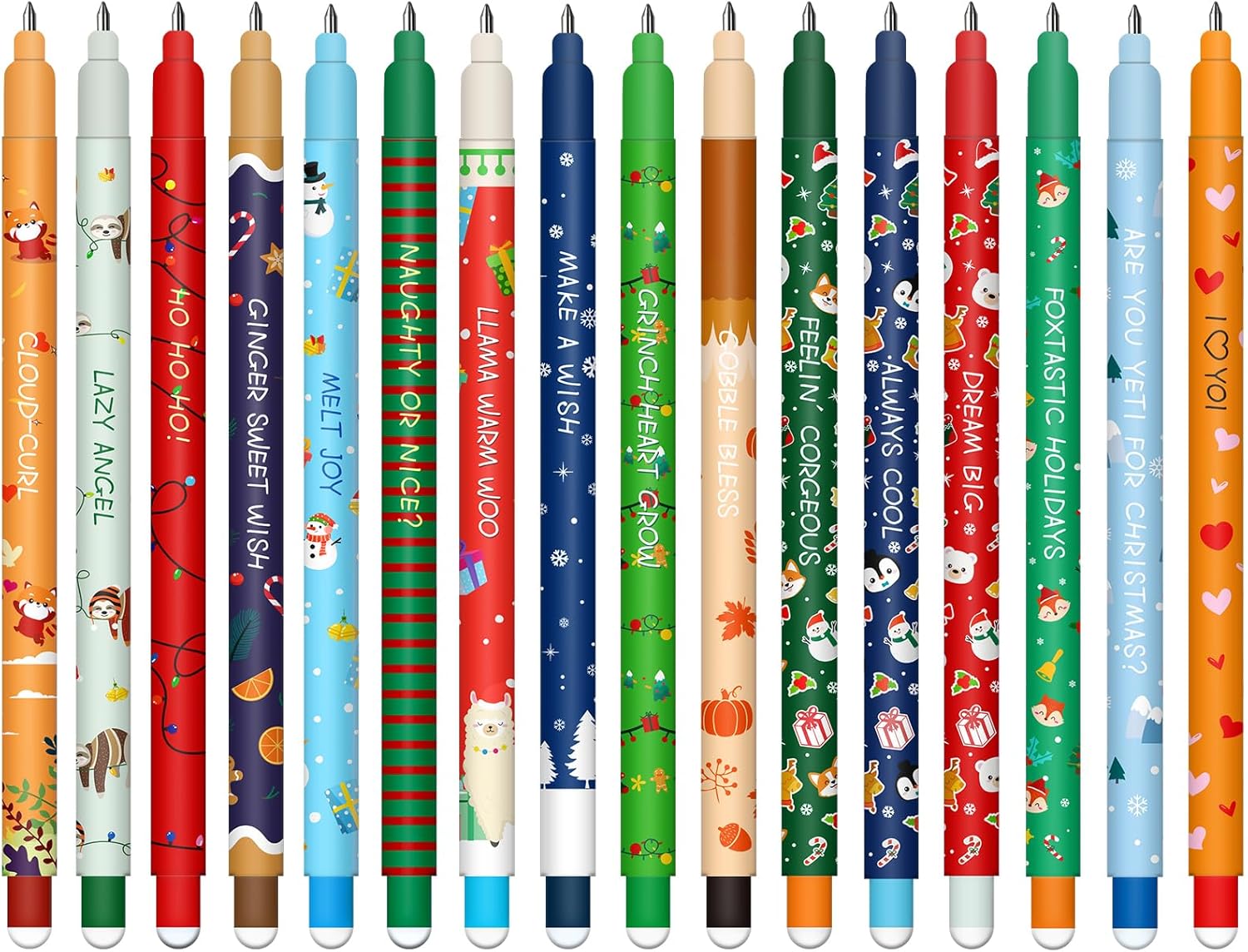 Stylos gel effaçables - 16 couleurs variées