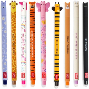 Stylos gel effaçables animaux – Lot de 9