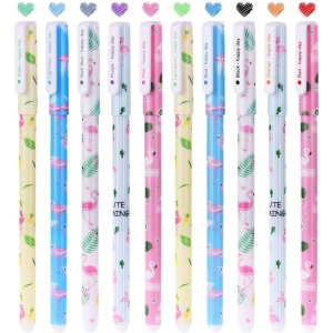 Stylos gel flamant rose - Lot de 10, 0,38 mm