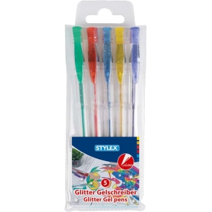 Stylos gel pailletés - Lot de 5 couleurs