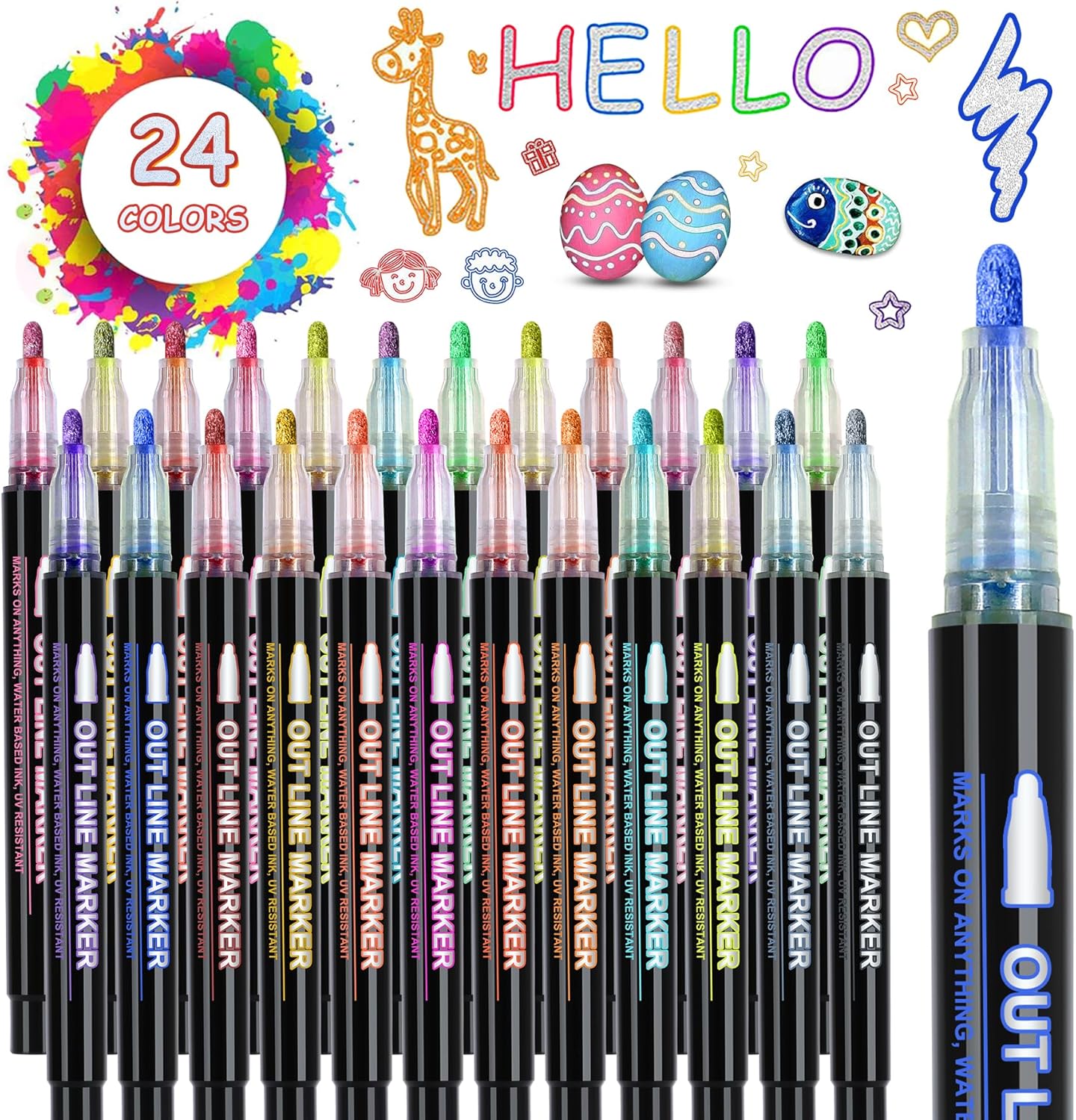 Stylos magiques à paillettes - Lot de 24