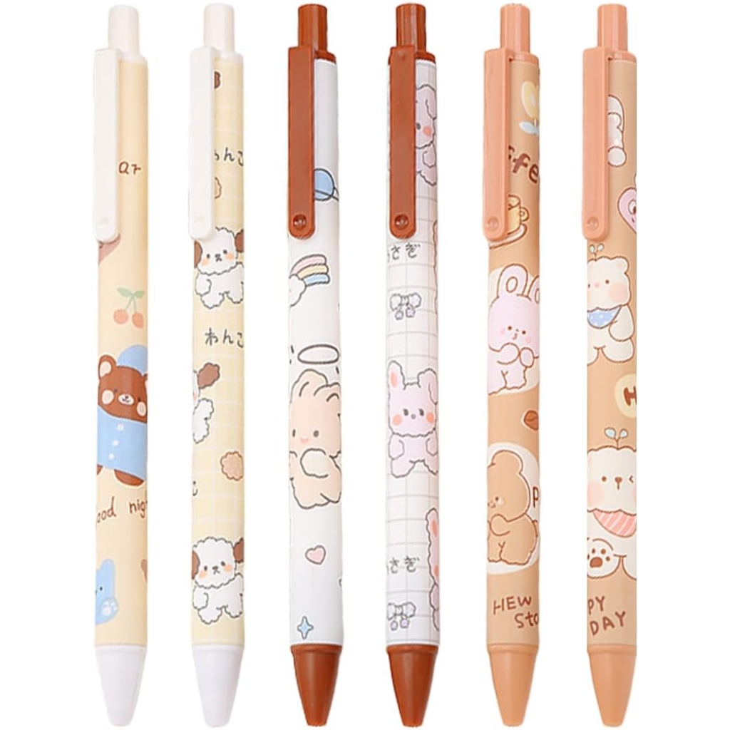 Stylos mignons chat et ours blanc - 6pcs KEQAR