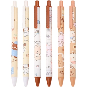 Stylos mignons chat et ours blanc - 6pcs KEQAR