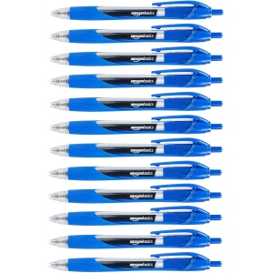 Stylos rétractables gel bleu – Lot de 12