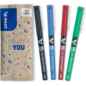 Stylos roller V5 - Lot de 4 Couleurs 0,5 mm