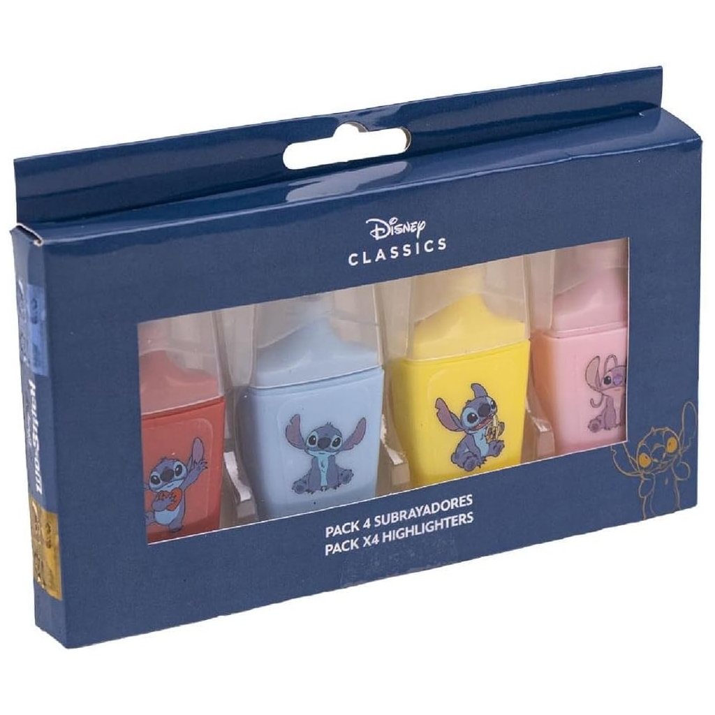 Mini Surligneurs Stitch Disney - Lot de 4 Couleurs