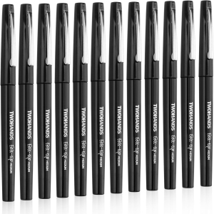 TWOHANDS – 12 Stylos Feutres Noir 0,7 mm