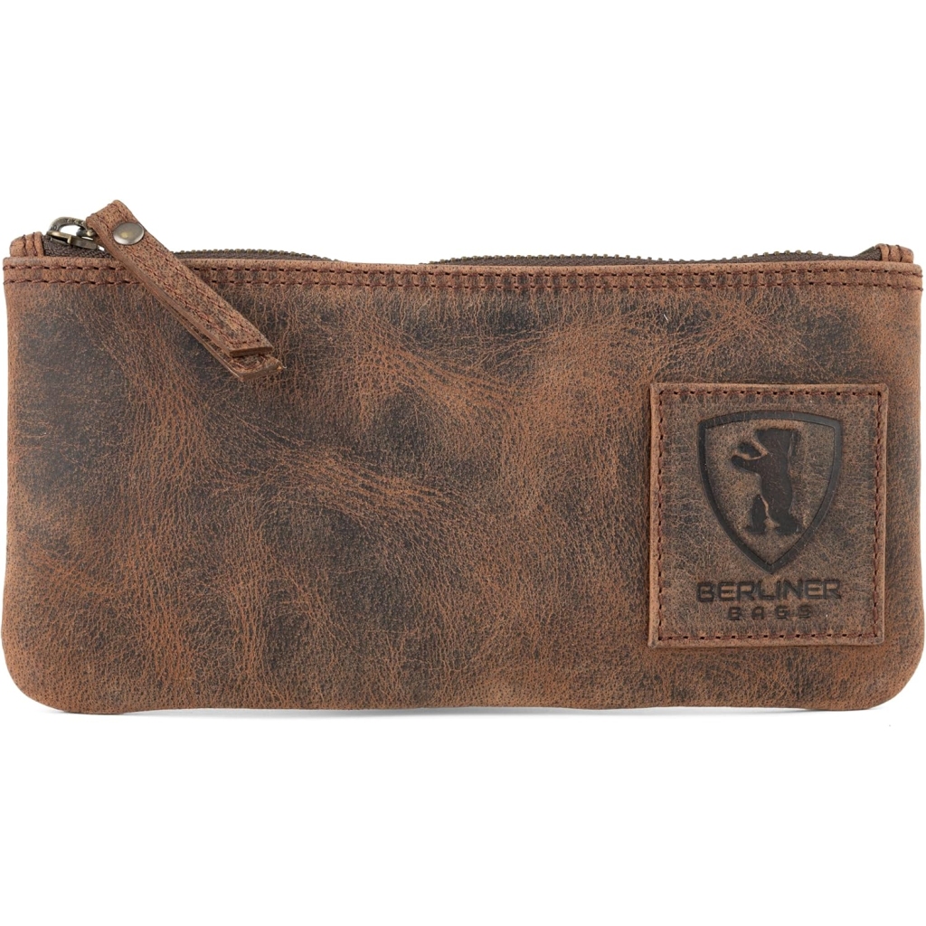 Trousse Cuir Véritable Marron - Élégante et Résistante