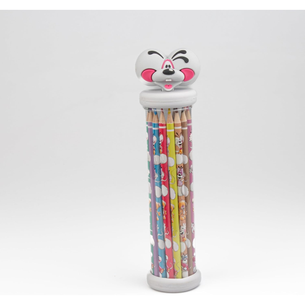Trousse Diddl 3D Tube avec Crayons - Vintage Années 90