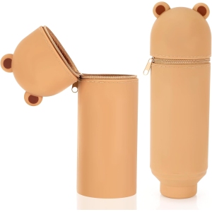Trousse École Rétractable 2 en 1 Mignonne Jaune-Brun