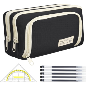 Trousse Scolaire Multifonctionnelle 7Pcs - Noire