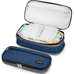 Trousse Scolaire Pliable Grande Capacité – Bleu