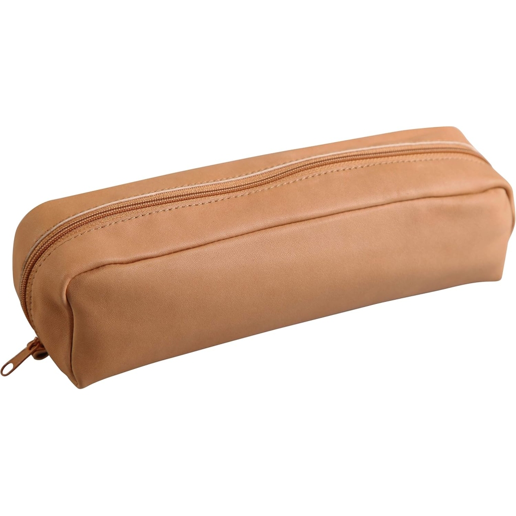 Trousse Scolaire Rectangulaire en Cuir Naturel 22x5x3 cm