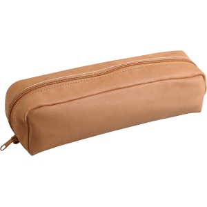 Trousse Scolaire Rectangulaire en Cuir Naturel 22x5x3 cm